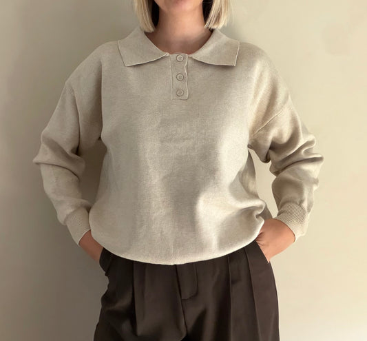 Noa polo trui - beige